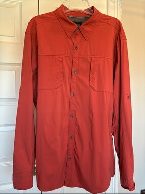 Marmot Trient Hiking Shirt Burnt Orange Mens XL Lightweight Fishing Outdoor